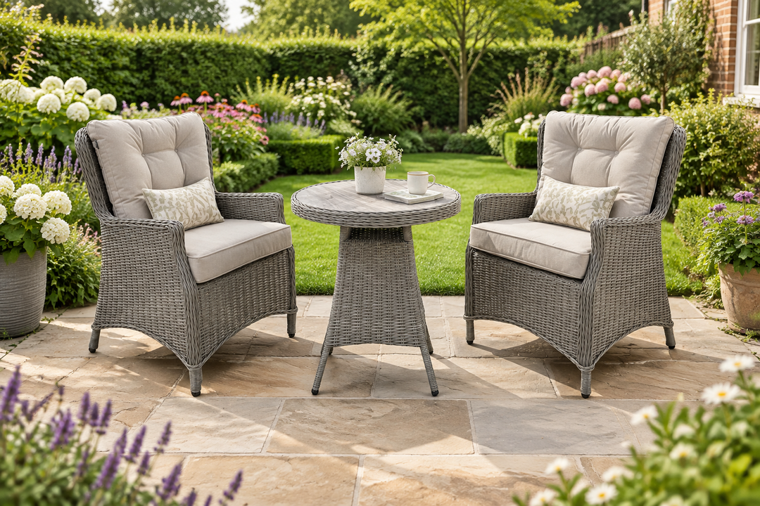 Savannah 2 Seater Round Bistro Coffee Set - Light Oak