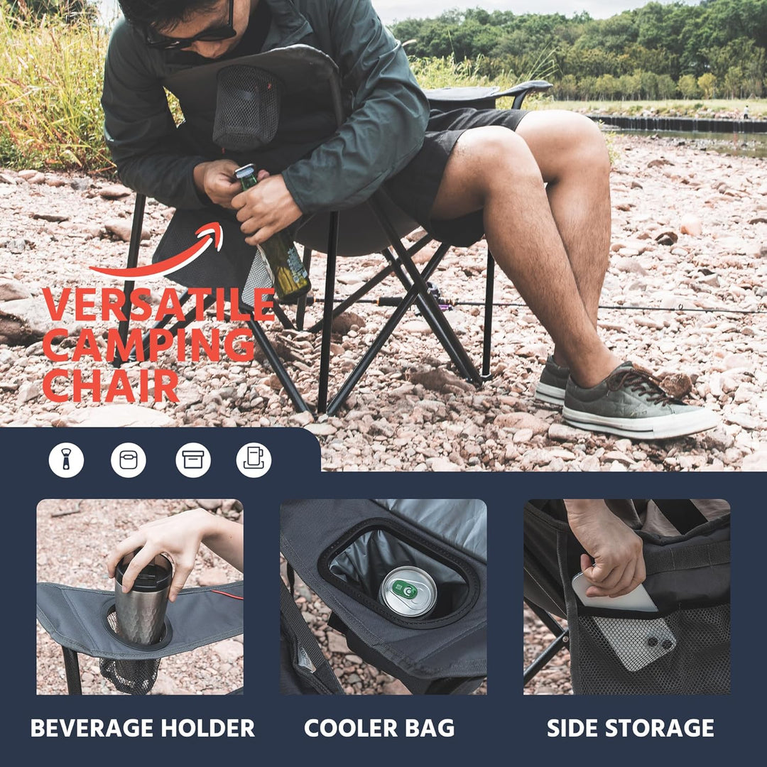Outsider Oversize Quad Folding Camp Chair with Adjustable Lumbar Support