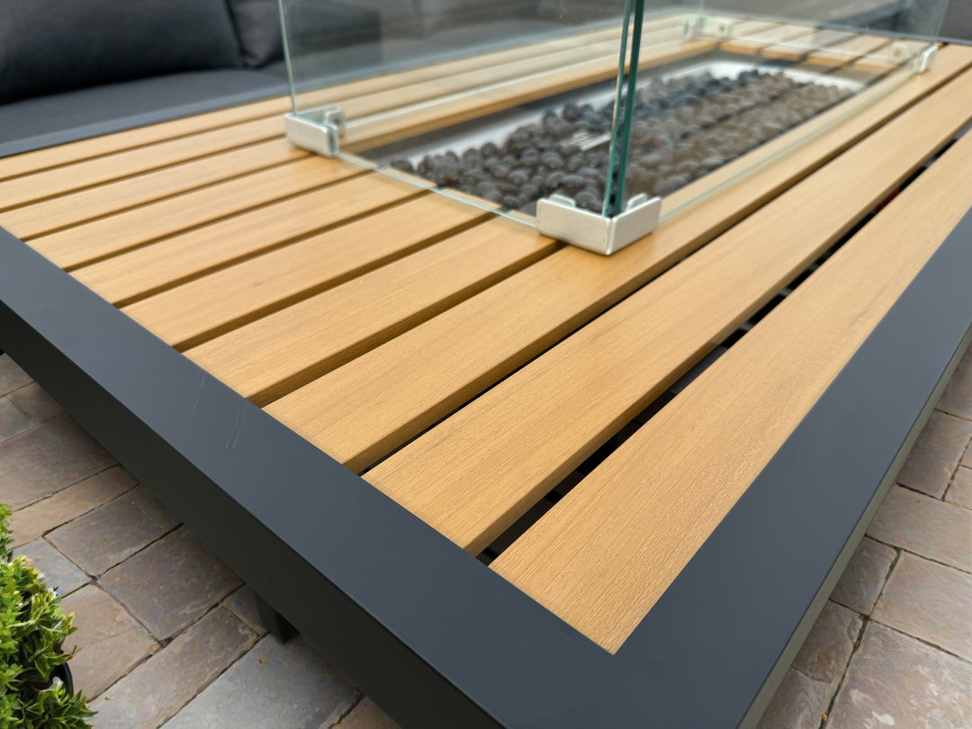 Luxor Corner Casual Dining Set with Fire Pit Table | KENT ONLY DELIVERY