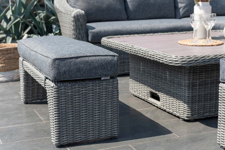 Martinique Dark Deluxe Corner Set with Benches and Height Adjustable Table