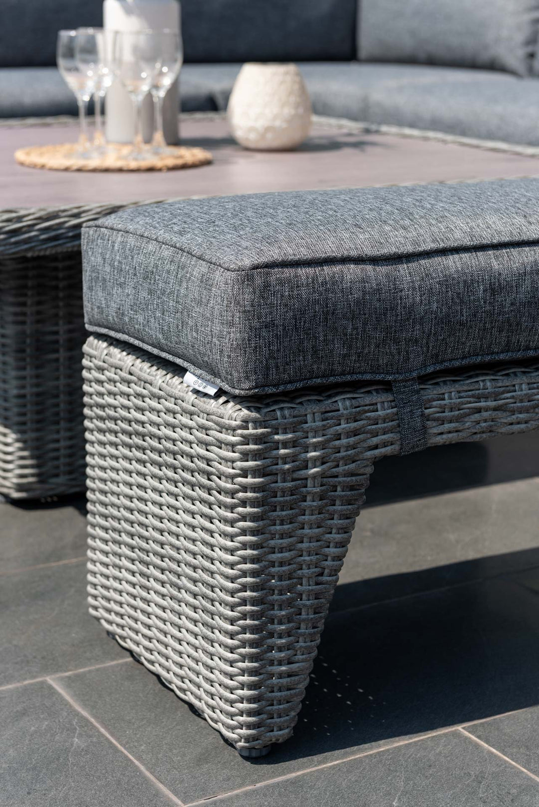 Martinique Dark Deluxe Corner Set with Benches and Height Adjustable Table