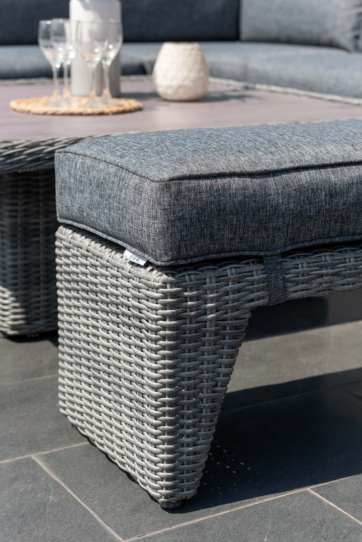 Martinique Dark Deluxe Corner Set with Benches and Height Adjustable Table