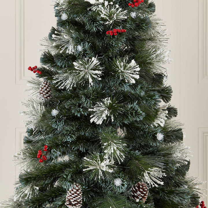 Fibre Optic Deluxe Forest Pine Artificial Christmas Tree with Pinecones & Berries