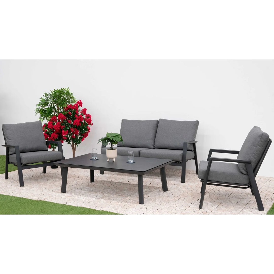 Nova - Zara 2 Seater Sofa Set with Rectangular Coffee Table - Grey