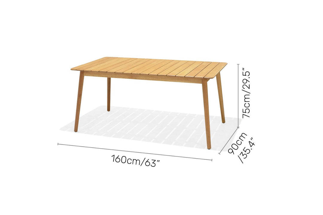 Lifestyle Garden Onyx 6-seater 160x90cm Rect Garden Dining Set – Social Plastic® Coral Sand