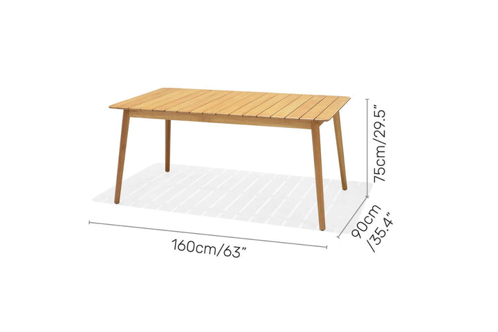 Lifestyle Garden Onyx 6-seater 160x90cm Rect Garden Dining Set – Social Plastic® Coral Sand