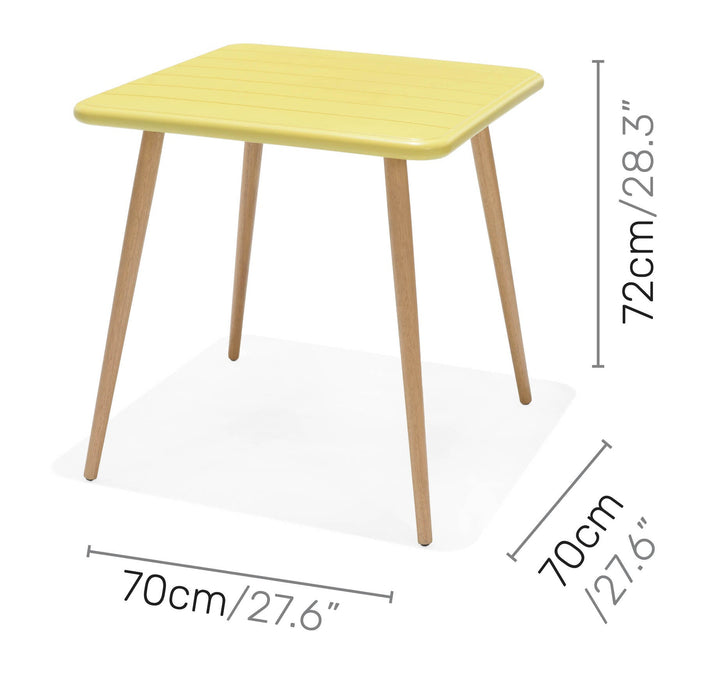 Lifestyle Garden Nassau 70cm Square Bistro Table - Yellow