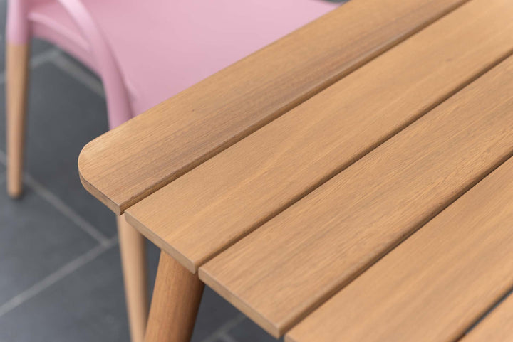 Lifestyle Garden Nassau-Onyx 4-seater 97cm Square Garden Dining Set – Social Plastic® Peony Pink
