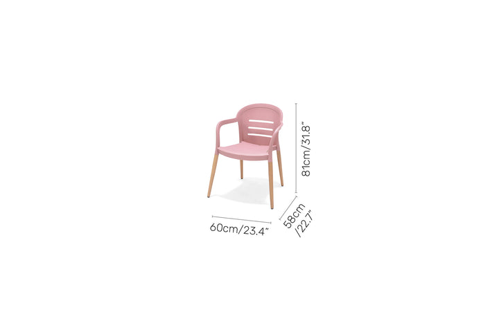 Lifestyle Garden Onyx 6-seater 160x90cm Rect Garden Dining Set – Social Plastic® Peony Pink