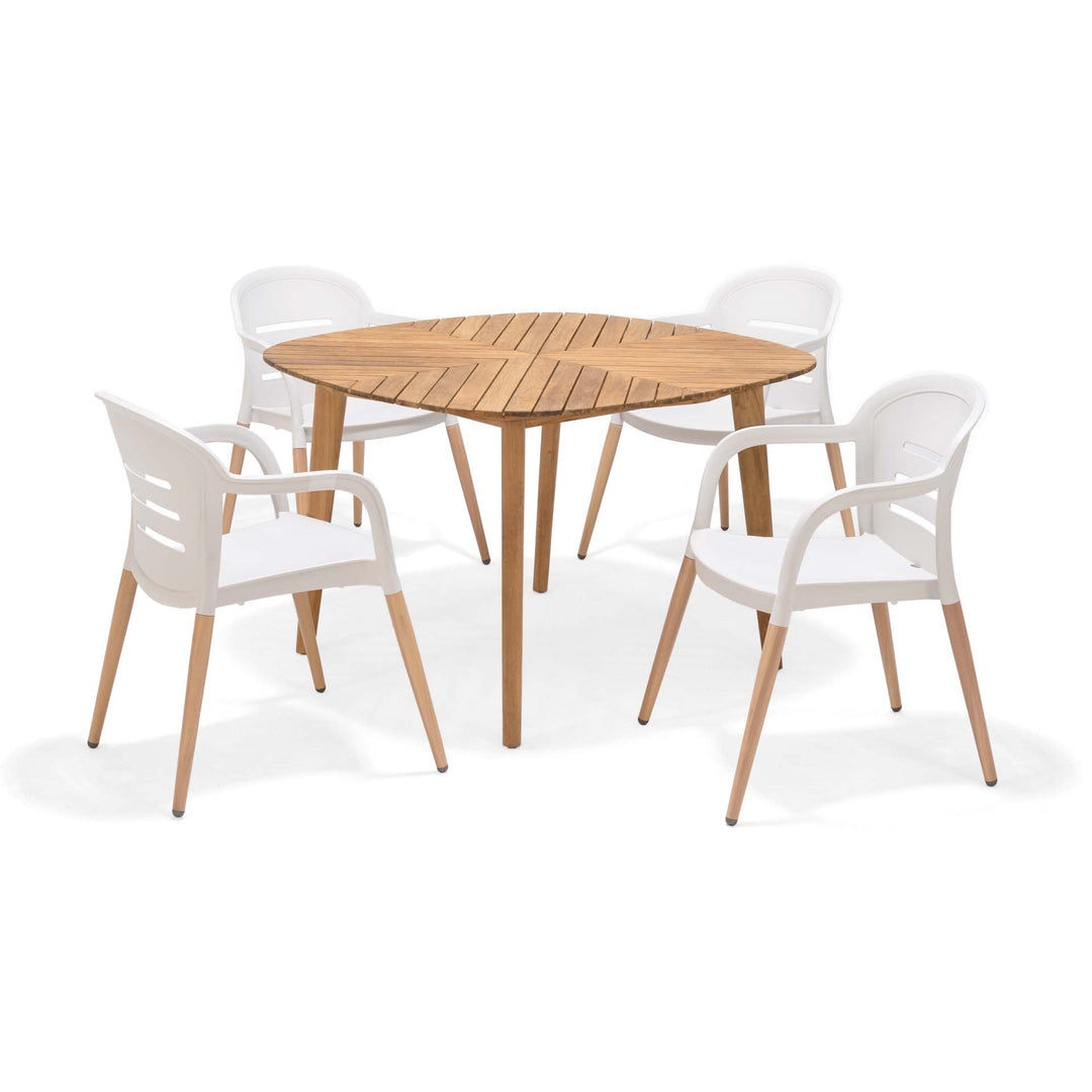Onyx 4-seater 115cm Square Garden Dining Set – Social Plastic® Coral Sand