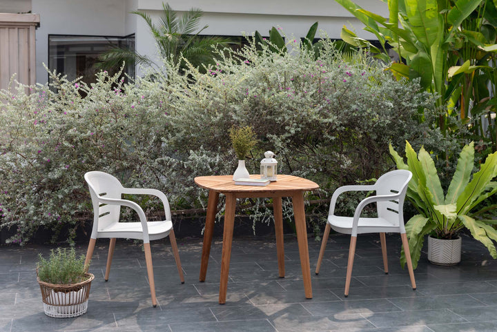 Onyx 4-seater 115cm Square Garden Dining Set – Social Plastic® Coral Sand