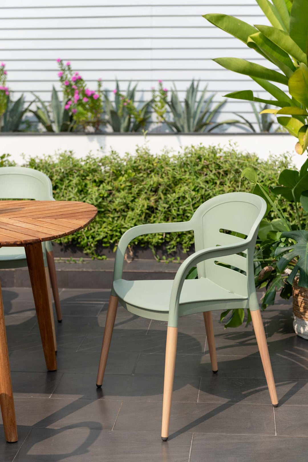 Onyx 6-seater 190x90cm Rect Garden Dining Set – Social Plastic® Seagrass Green