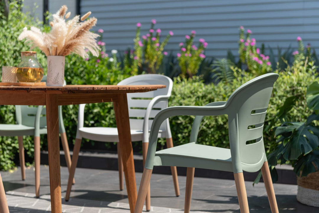 Onyx 6-seater 190x90cm Rect Garden Dining Set – Social Plastic® Mixed