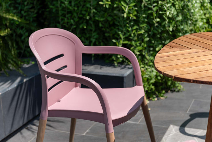 Onyx 6-seater 190x90cm Rect Garden Dining Set – Social Plastic® Peony Pink