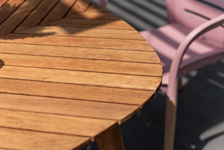 Onyx 4-seater 115cm Square Garden Dining Set – Social Plastic® Peony Pink