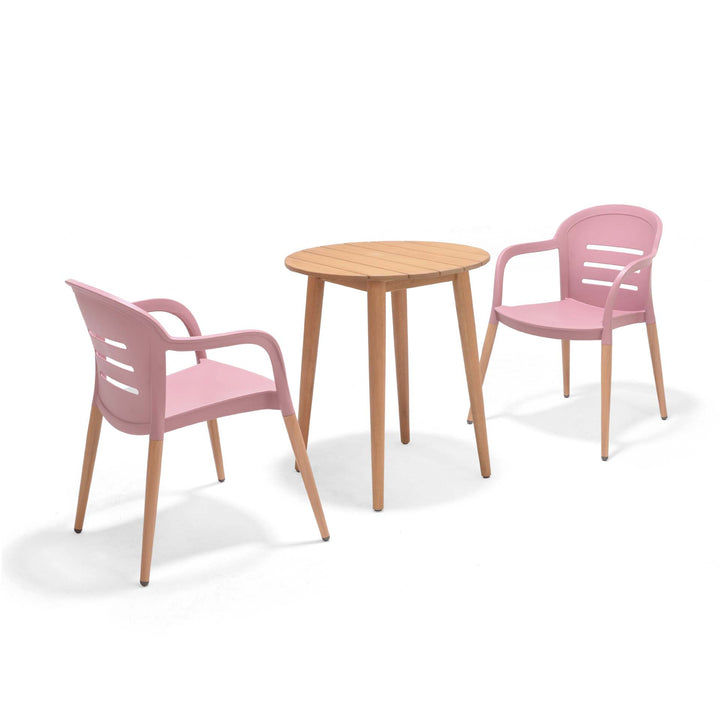 Onyx 66cm Bistro Set – Social Plastic® Peony Pink