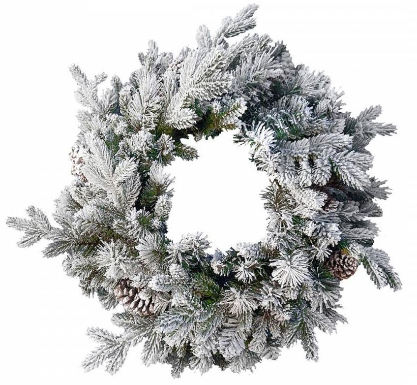 24" Artificial LED Snow Dorchester Wreath