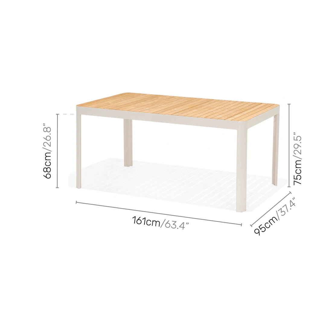 Lifestyle Garden Portals Light 161cm x 95cm Dining Table