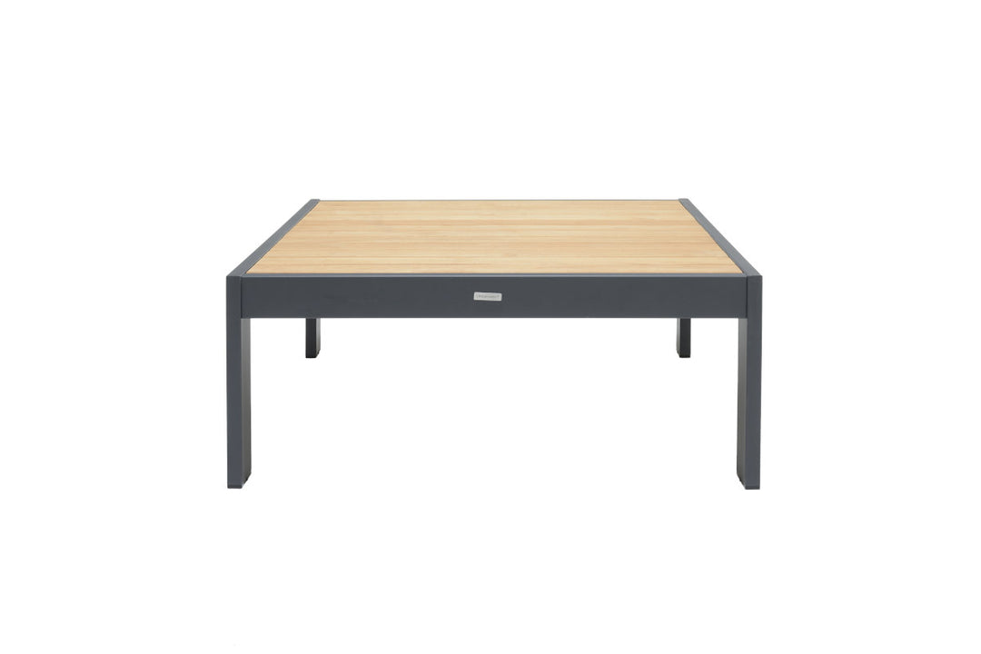 Palau Black Aluminium / Teak Square Sofa Table 103x103cm