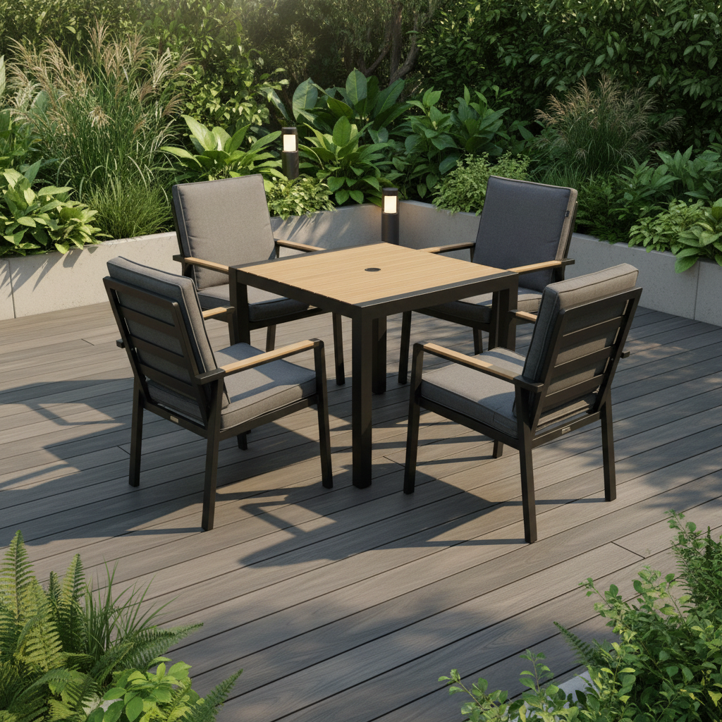 Panama-Asher Deluxe 4 Seat Square Dining Set