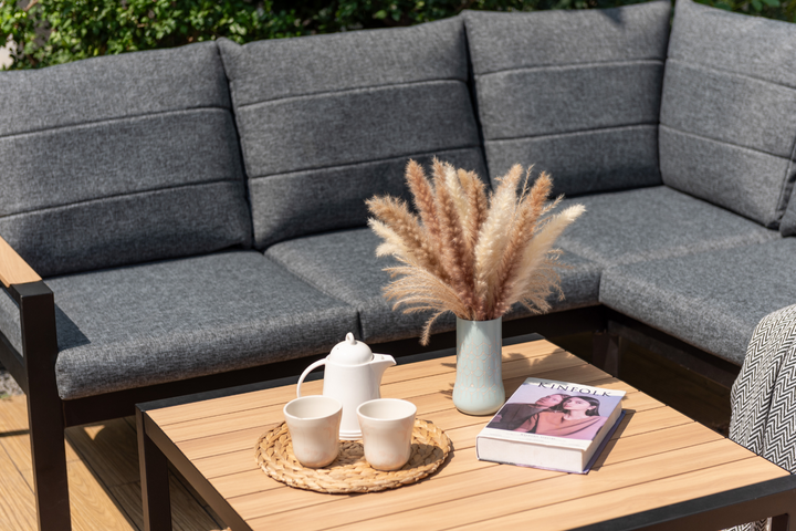 Lifestyle Garden Panama Dark Corner Set with Chairs & Coffee Table