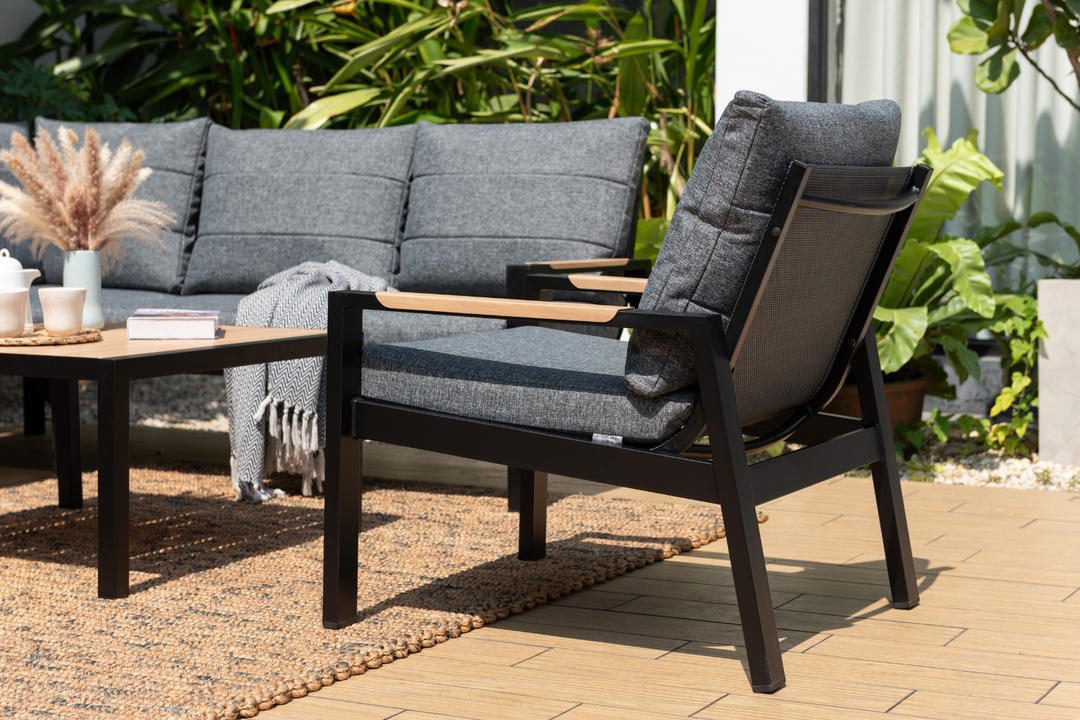 Lifestyle Garden Panama Dark Corner Set with Chairs & Coffee Table