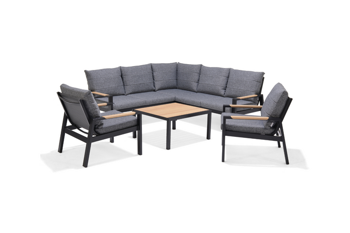 Lifestyle Garden Panama Dark Corner Set with Chairs & Coffee Table