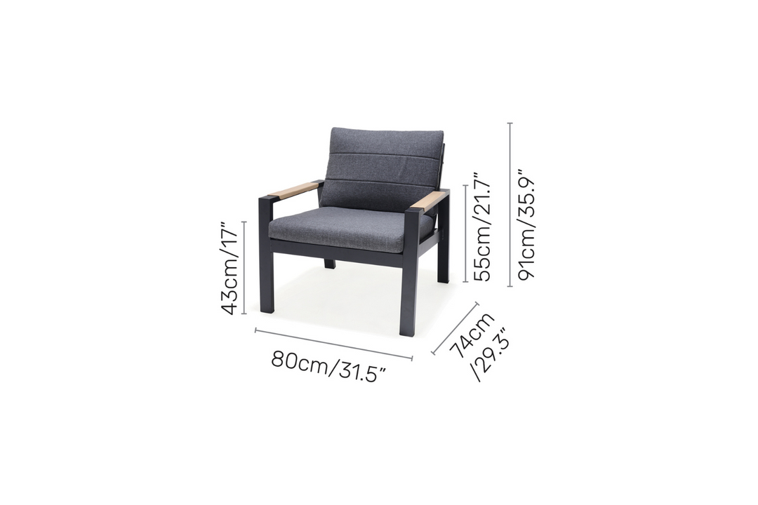 Lifestyle Garden Panama Dark Corner Set with Chairs & Coffee Table