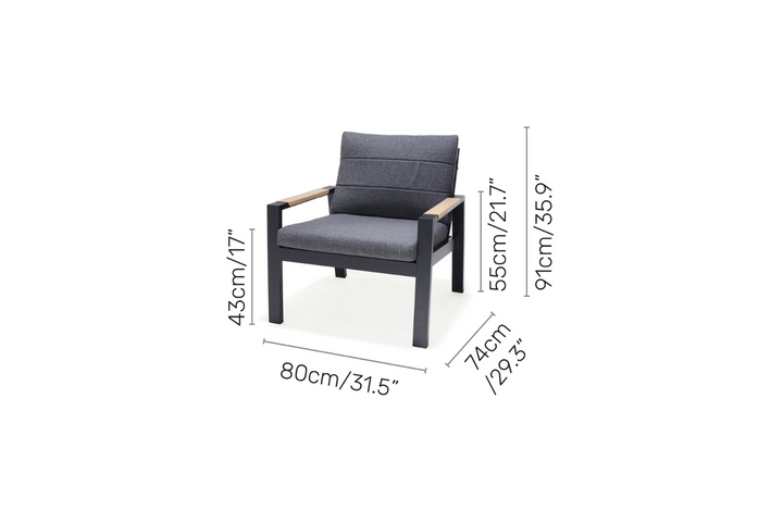 Lifestyle Garden Panama Dark Corner Set with Chairs & Coffee Table