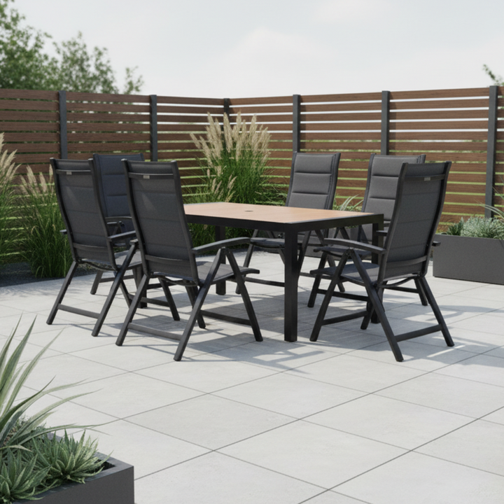 Panama-Kensington Reclining 6 Seat Rectangular Dining Set