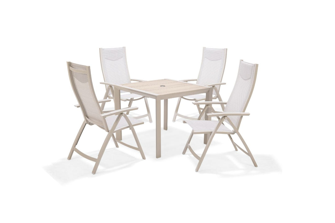 Urbanite Light Deluxe High Back Reclining 4 Seat Dining Set - Lifestyle Garden