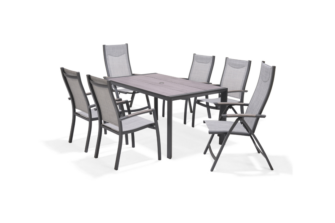 Urbanite Dark High Back 6 Seat Mixed Dining Set by Lifestyle Garden