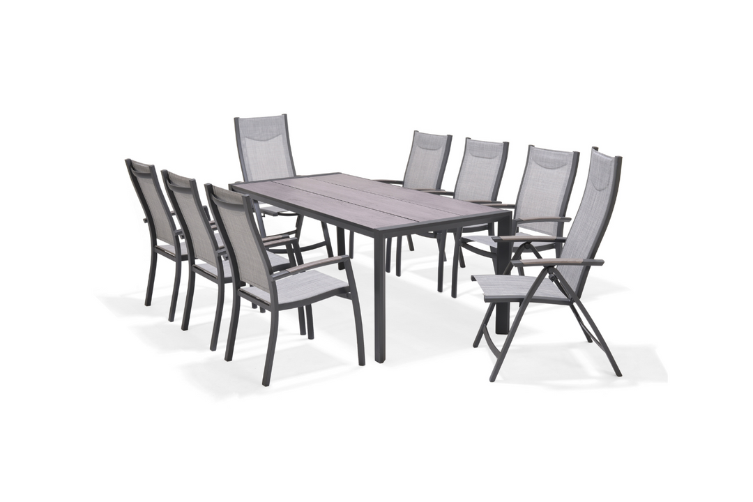 Urbanite Dark Deluxe High Back 8 Seat Mixed Dining Set - Lifestyle Garden