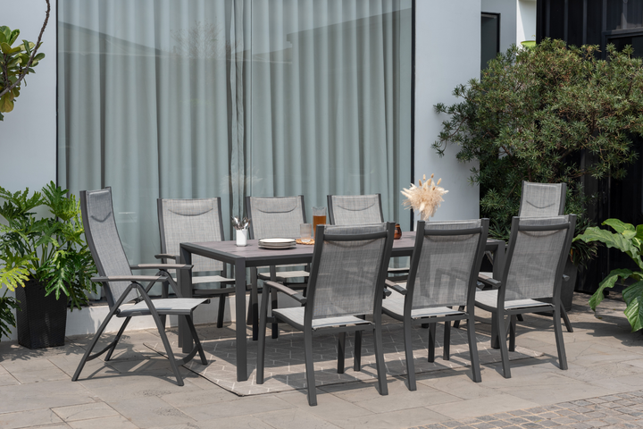 Urbanite Dark High Back 8 Seat Mixed Dining Set by Lifestyle Garden