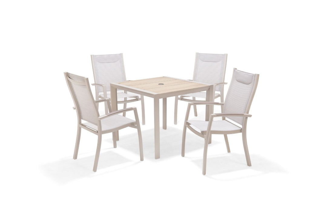 Urbanite Light Deluxe High Back 4 Seat Dining Set - Lifestyle Garden