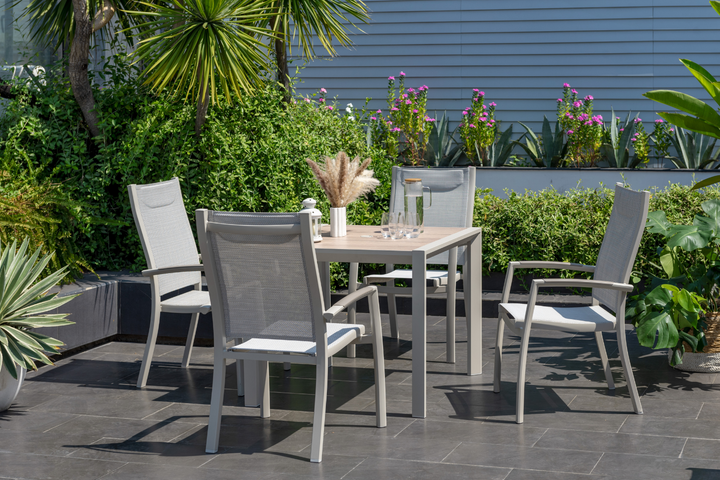 Urbanite Light Deluxe High Back 4 Seat Dining Set - Lifestyle Garden