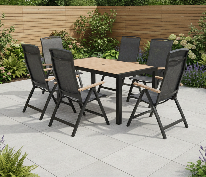 Panama Reclining 6 Seat Rectangular Dining Set