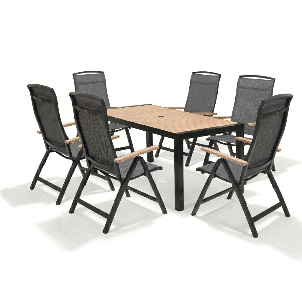 Panama Reclining 6 Seat Rectangular Dining Set