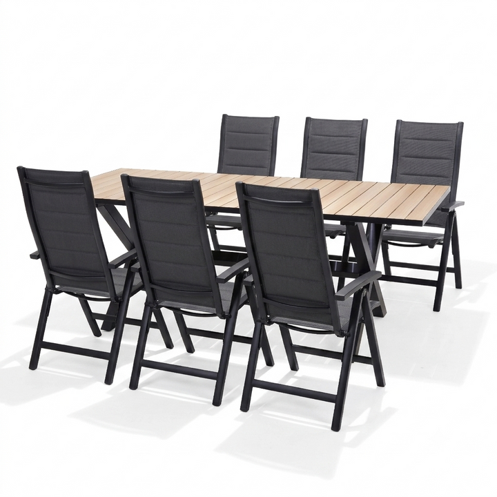 Panama-Kensington Reclining Large 6 Seat Rectangular Dining Set