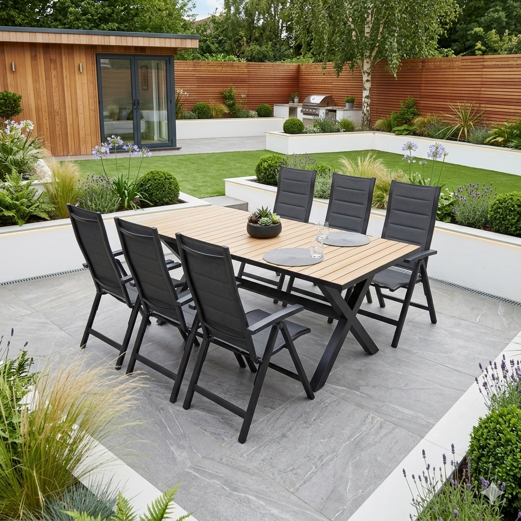 Panama-Kensington Reclining Large 6 Seat Rectangular Dining Set