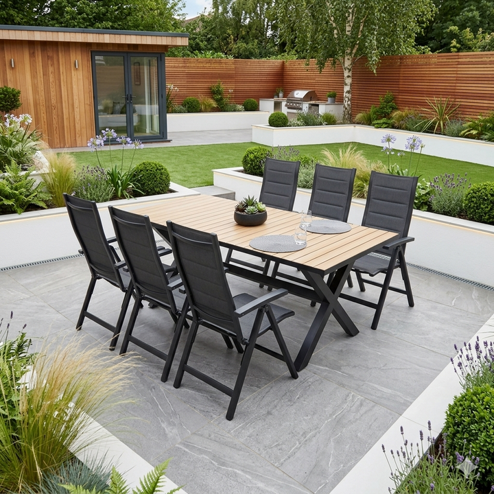 Panama-Kensington Reclining Large 6 Seat Rectangular Dining Set