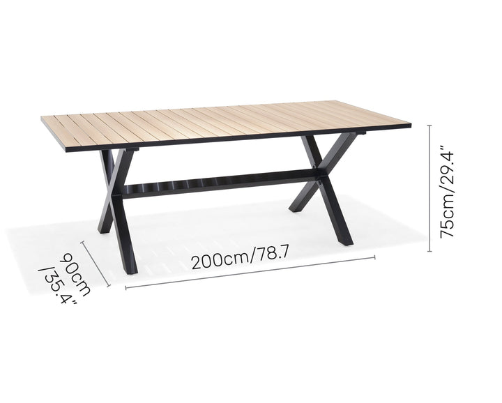 Lifestyle Garden Panama Dark 8 Seat Dining Table