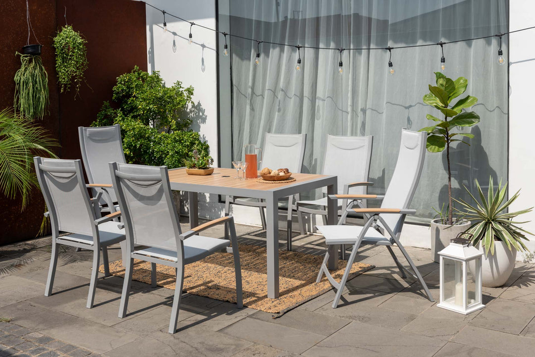 Panama Light 6 Seat Rectangular Mixed Dining Set - Lifestyle Garden