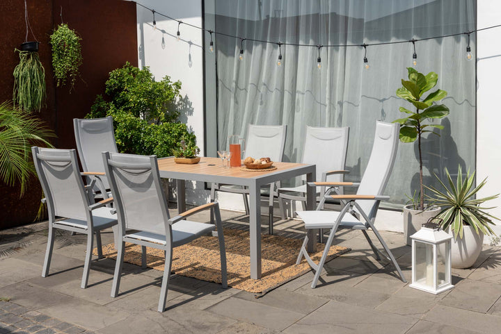 Panama Light 6 Seat Rectangular Mixed Dining Set - Lifestyle Garden