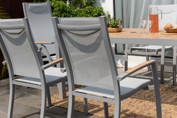 Panama Light 6 Seat Rectangular Mixed Dining Set - Lifestyle Garden