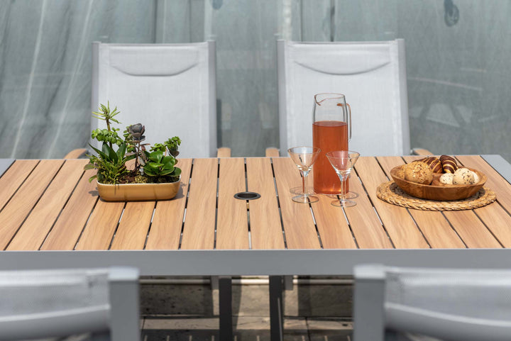 Panama Light 6 Seat Rectangular Mixed Dining Set - Lifestyle Garden