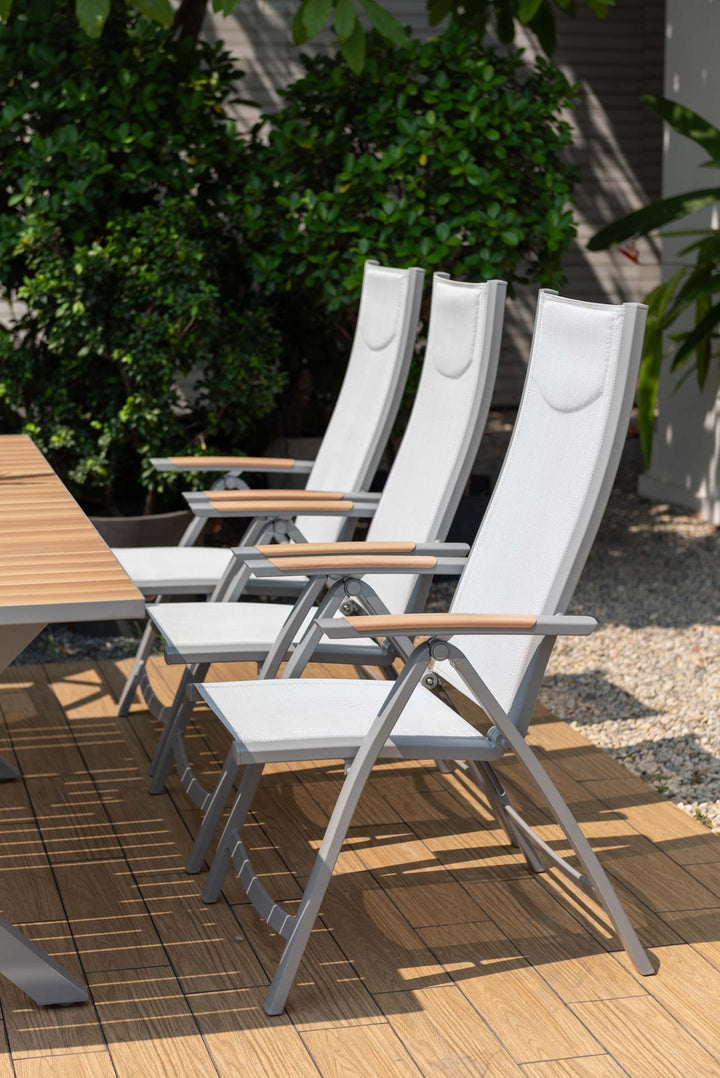 Panama Light 8 Seat Reclining Dining Set - Lifestyle Garden