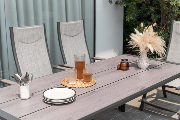 Urbanite Dark Deluxe High Back Reclining 8 Seat Dining Set - Lifestyle Garden