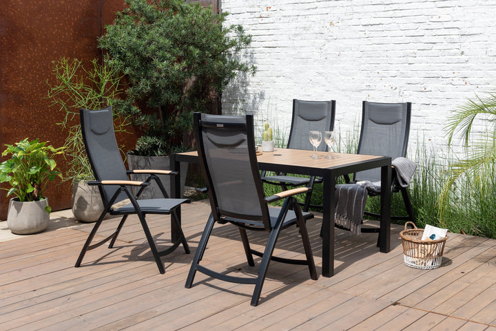 Panama Dark 4 Seat Rectangular Reclining Dining Set - Lifestyle Garden