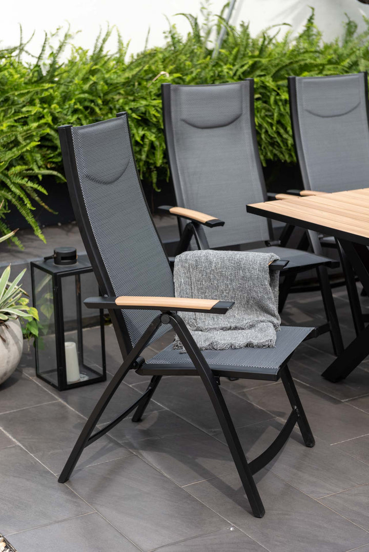 Panama Dark 6 Seat Large Reclining Dining Set - Lifestyle Garden